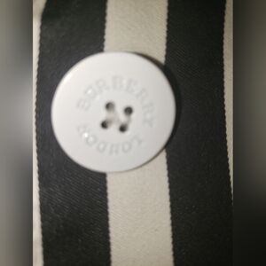Burberry fitted pinstripe black & white single breasted multi pockets jacket